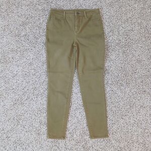 Talbots Flawless Jeans Olive Green Denim High Waist Jegging Ankle Women’s Size 4